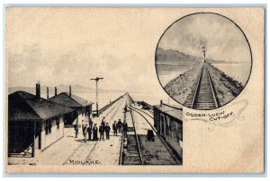 1907 Midlake Ogden Lucin Cut Off Railroad Train Depot UT Loomis CA Postcard