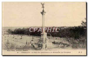 Old Postcard Bordeaux Place des Quinconces and the Monument of the Girondins