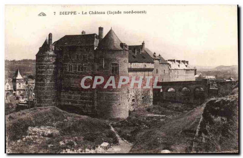 Old Postcard Dieppe castle