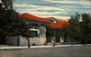 Bakersfield California CA Library 1900s-10s Postcard