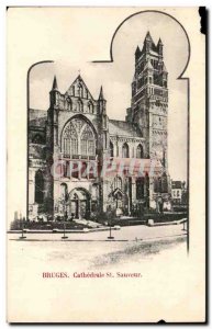 Postcard Old Bruges Cathedrale St Savior