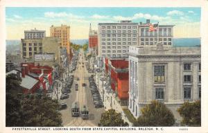 Raleigh North Carolina State Capitol Bldg Street View Antique Postcard K31657