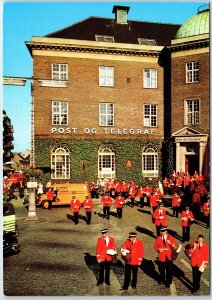 VINTAGE CONTINENTAL SIZE POSTCARD CENTRAL POST OFFICE COPENHAGEN DENMARK 1970s