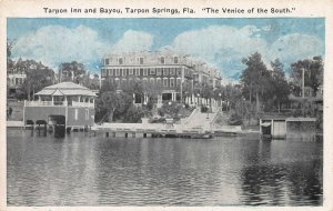 Tarpon Inn and Bayou, Tarpon Springs, Florida, Early Postcard, Unused