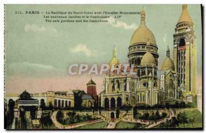 Old Postcard From Paris Basilica Sacre Coeur With I & # 39Escalier Monumental