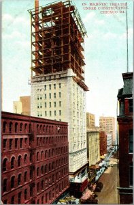 Majestic Theatre Under Construction, Chicago IL Vintage Postcard C47