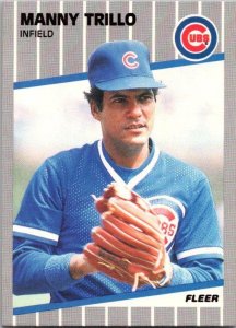 1989 Fleer Baseball Card Manny Trillo Chicago Cubs sk21003