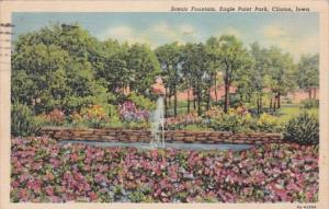 Iowa Clinton Scenic Fountain In Eagle Point Park 1949 Curteich