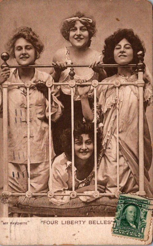 Four Liberty Belles Girls In Night Clothes 1907