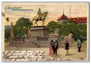 1900 Kaiser Wilhelm Monument Stuttgart Baden-Württemberg Germany Postcard 