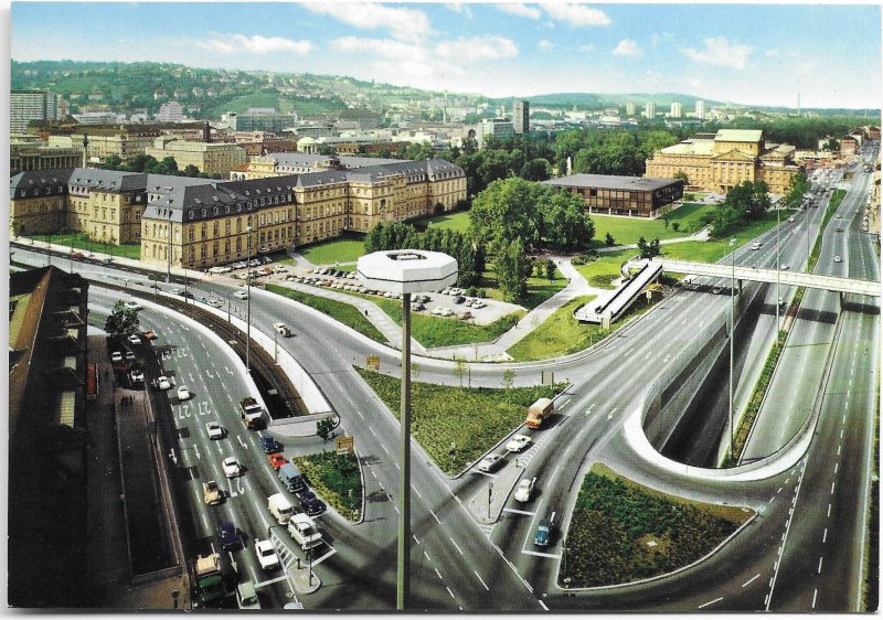 Stuttgart, Germany. Charlottenplatz, Neuen Schloss, Landtag & Opera.  Unused