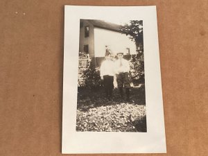 Real Photo Children Two Boys in Yard Grade 1