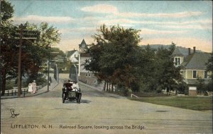 Littleton New Hampshire NH Cars Street Scene Bridge Tuck 1900s-10s Postcard