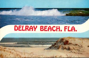 Florida Delray Beach Split View Showing Surf and Beach