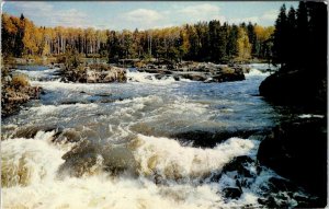 VINTAGE POSTCARD WHITE WATER FALLS WILDERNESS PARADISE CANADA POSTED REGINA 1969