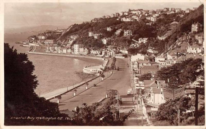 Wellington New Zealand Oriental Bay Scenic View Real Photo Postcard J79796