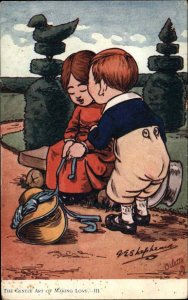 GE Shepheard Tuck Gentle Art of Making Love Children Sunbonnet c1910 Postcard