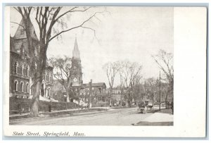 c1905 State Street Springfield Massachusetts MA Antique Unposted Postcard