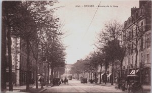 France Rennes Avenue de la Gare Vintage Postcard C072