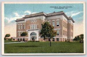 Winchester Indiana~Frances E Willard School~1920s Postcard