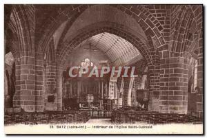 Batz Old Postcard Interior of & # 39eglise Saint Guenole