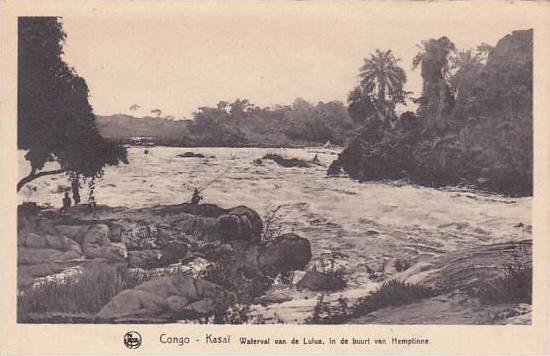 Belgian Congo Kasai Waterval van de Lulua in de boort van Hemptinne