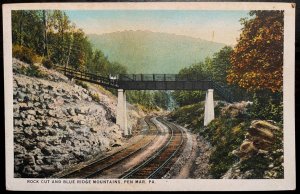 Vintage Postcard 1926 Rock Cut & Blue Ridge Mountains, Pen Mar, Pennsylvania