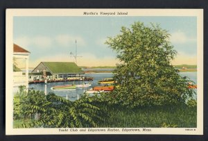 Martha's Vineyard, Massachusetts/MA Postcard, Yacht Club, Cape Cod