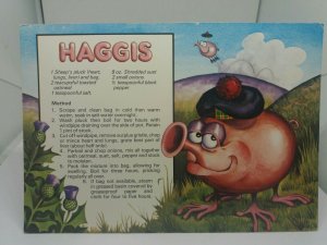 Vintage Postcard Scottish Haggis Recipe 1970s Scotland 