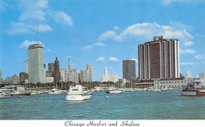 Chicago Illinois Harbor and Skyline Prudential Building on Left Side