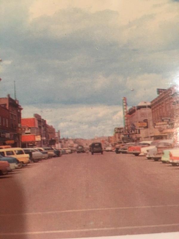 First Street Havre Montana Postcard Cars Downtown View Signs RPPC