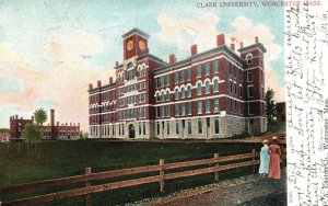 Vintage Postcard 1908 Clark University School Building Worcester Massachusetts