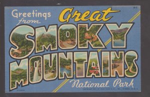 GREAT SMOKY MOUNTAINS National Park 1937 SOUVENIR Greetings From CURTEICH NC TN