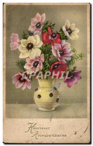 Old Postcard Birthday Flowers