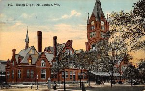 Union Depot Milwaukee, Wis, USA Wisconsin Train 1911 