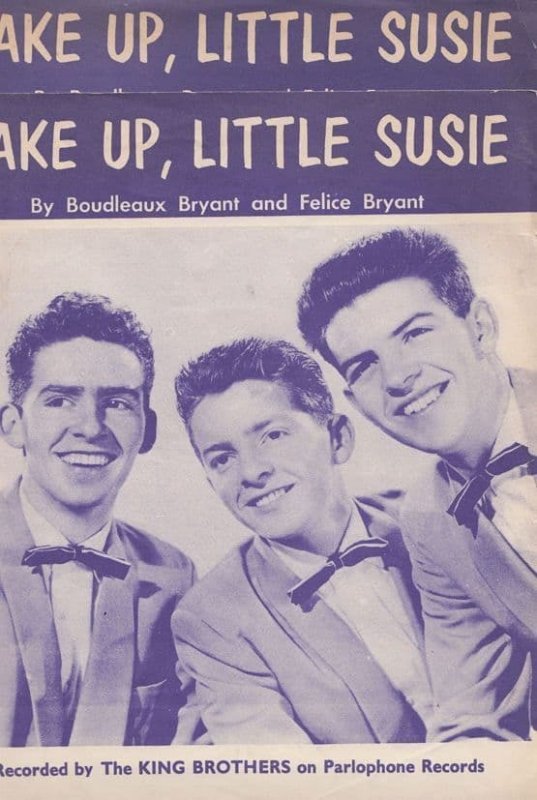 Wake Up Little Susie The King Brothers 1950s Sheet Music