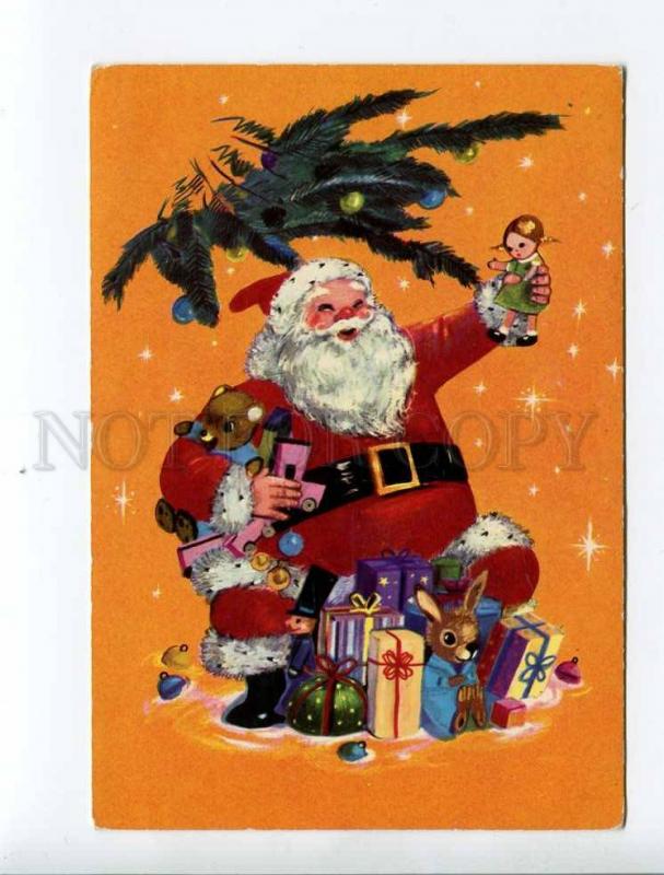 263404 ITALY NEW YEAR SANTA w/ TOYS Vintage postcard