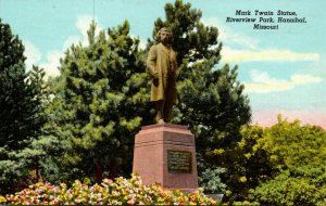 Missouri Hannibal Riverview Park Mark Twain Statue Curteich