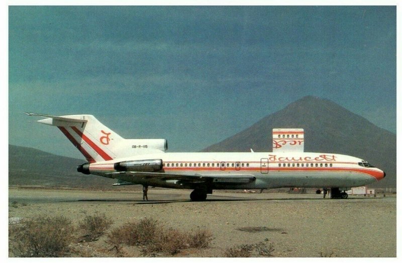 Faucett Peru Boeing 727 51C Airplane Postcard 1977