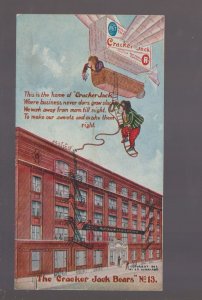 1907 ADVERTISING Card CRACKER JACK BEARS NO. 13 Airship Balloon CANDY