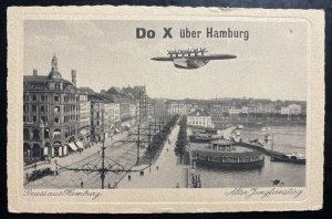 Mint Dornier DOX Giant Seaplane Picture Postcard Over Hamburg