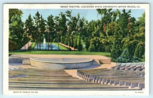 BATON ROUGE, LA ~ University of Louisiana GREEK THEATRE ca 1940s Linen Postcard