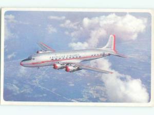 Pre-1980 Postcard Ad AMERICAN AIRLINES DC-6 PROPELLER AIRPLANE AC6222