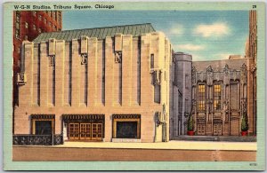 Chicago Illinois ILL, W-G-N Studios Building, Tribune Square, Vintage Postcard