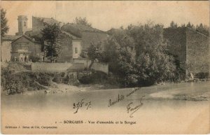 CPA SORGUES Vue d'Ensemble et la Sorgue (1086243)