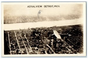 Detroit Michigan MI RPPC Photo Postcard Aerial View 1931 Posted Vintage