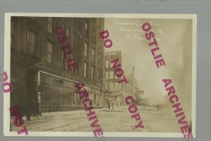 St. Paul MINNESOTA RPPC 1909 FIRE DEPARTMENT Fire Fey Hotel DISASTER Firemen