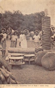 Suva Fiji Coil of Rope and Fijian Crafts Postal Used Vintage Postcard AA45180