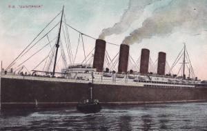 SS Lusitania Cunard Line Ship Old Postcard