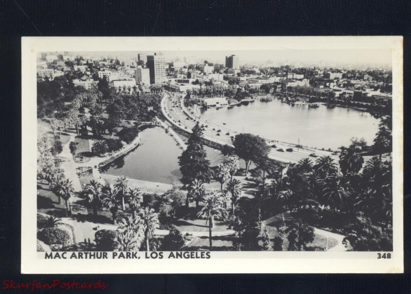 RPPC LOS ANGELES CALIFORNIA MACARTHUR PARK VINTAGE REAL PHOTO POSTCARD LA